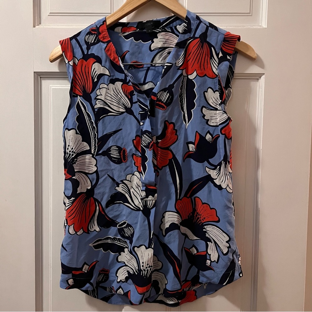 J Crew - Floral Sleeveless Blouse